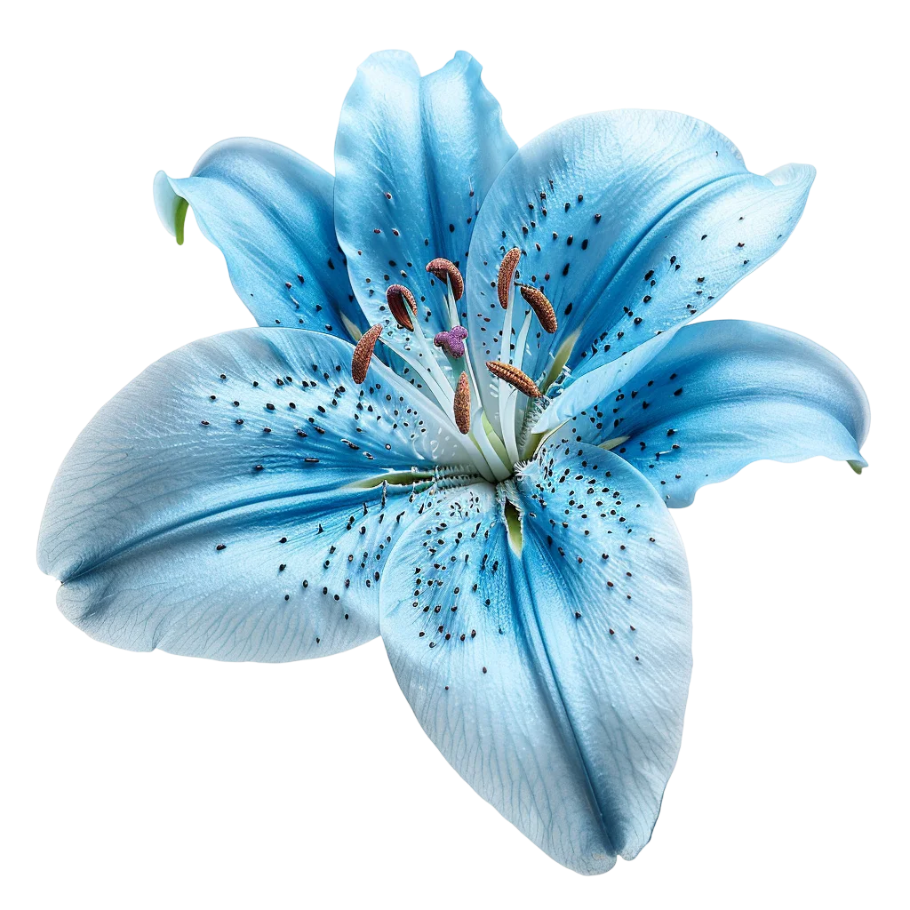 Vivid Blue Lily Flower Close-Up Free PNG