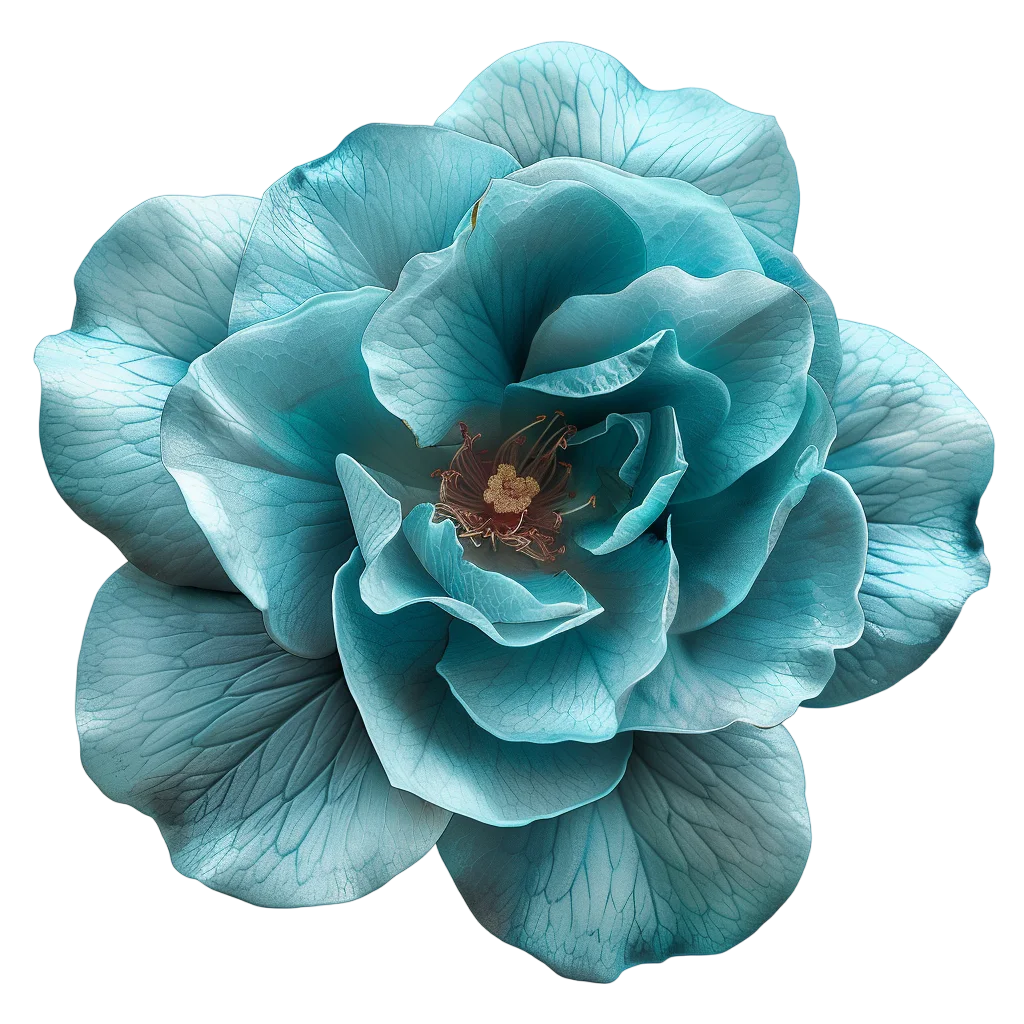 Layered Turquoise Flower Free PNG