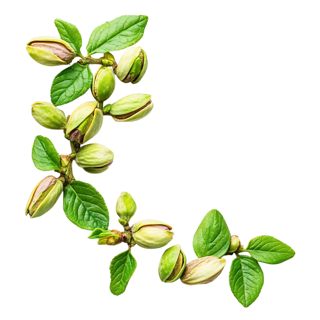 Pistachio Branch with Green Leaves and Fruits | Free PNG