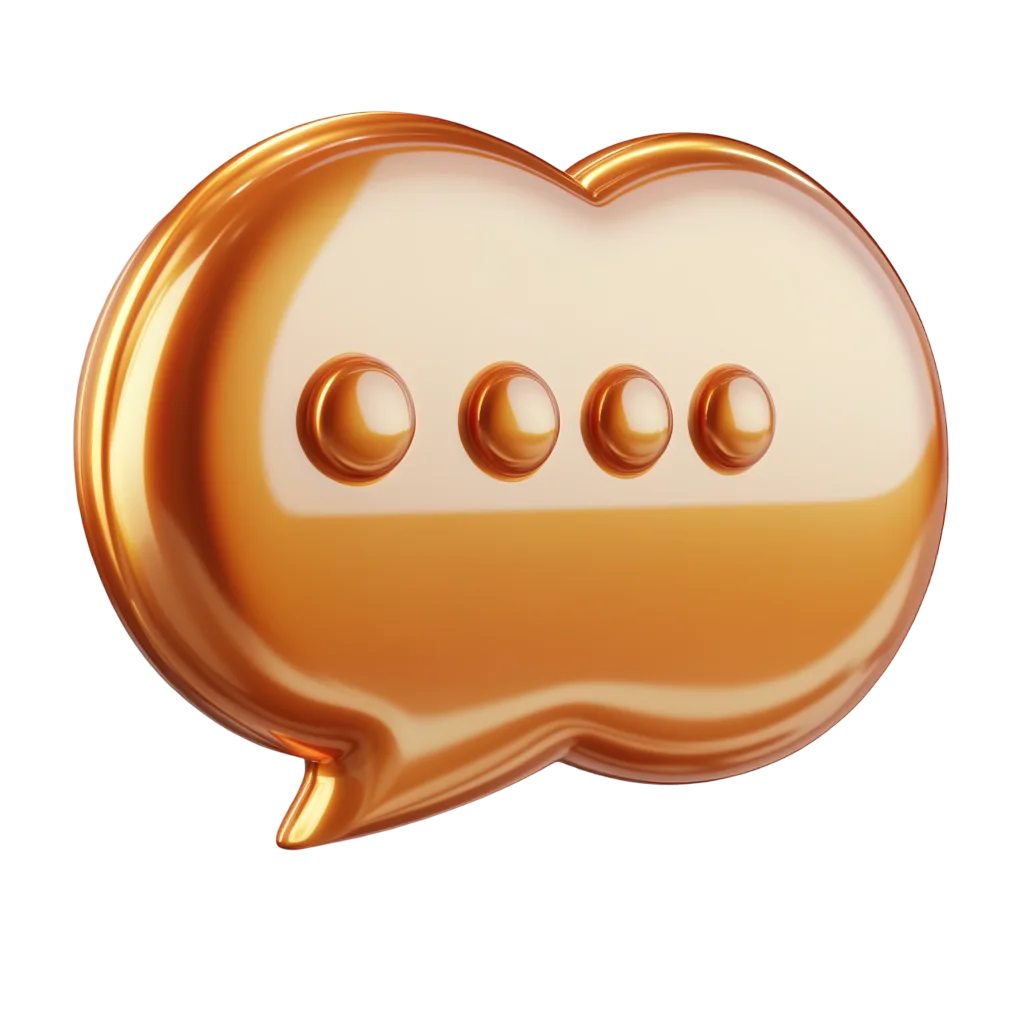 Glossy Gold Chat Bubble Icon Free PNG