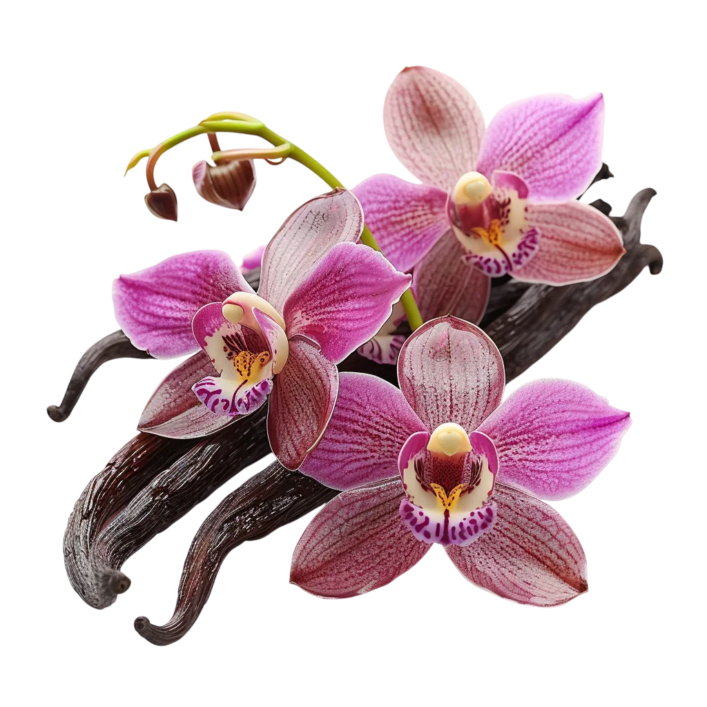 Pink Orchid Blossoms on Curved Stems | Free PNG
