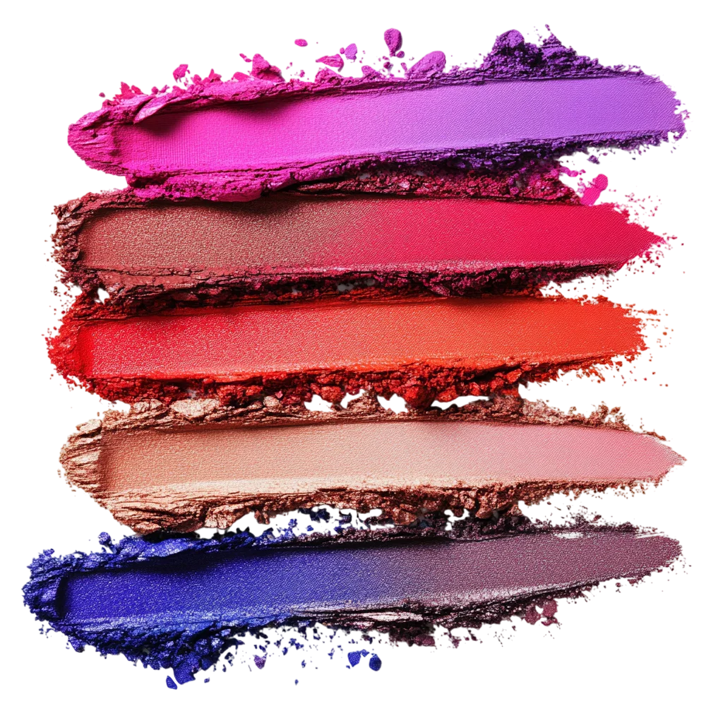 Five Colorful Makeup Swatches Free PNG