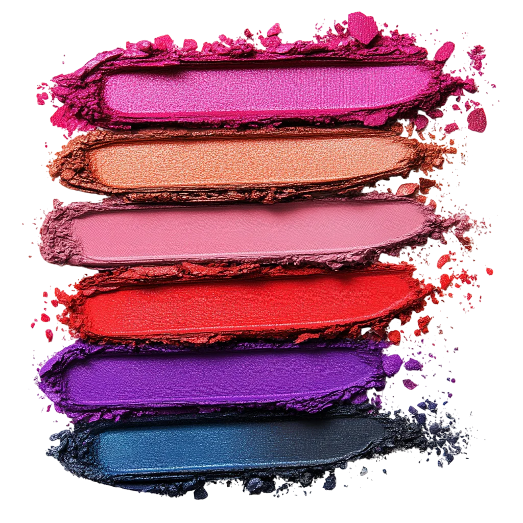 Six Colorful Cosmetic Swatches Free PNG
