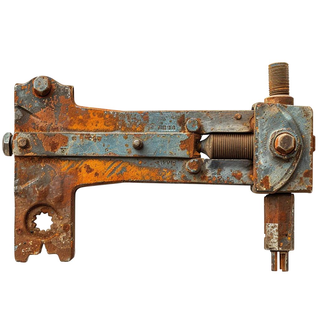 Rusty Industrial Clamp Mechanism Free PNG