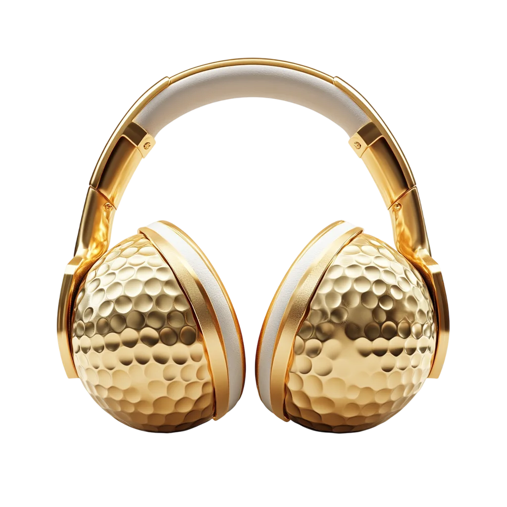 Luxury Gold and Ivory Headphones Free PNG