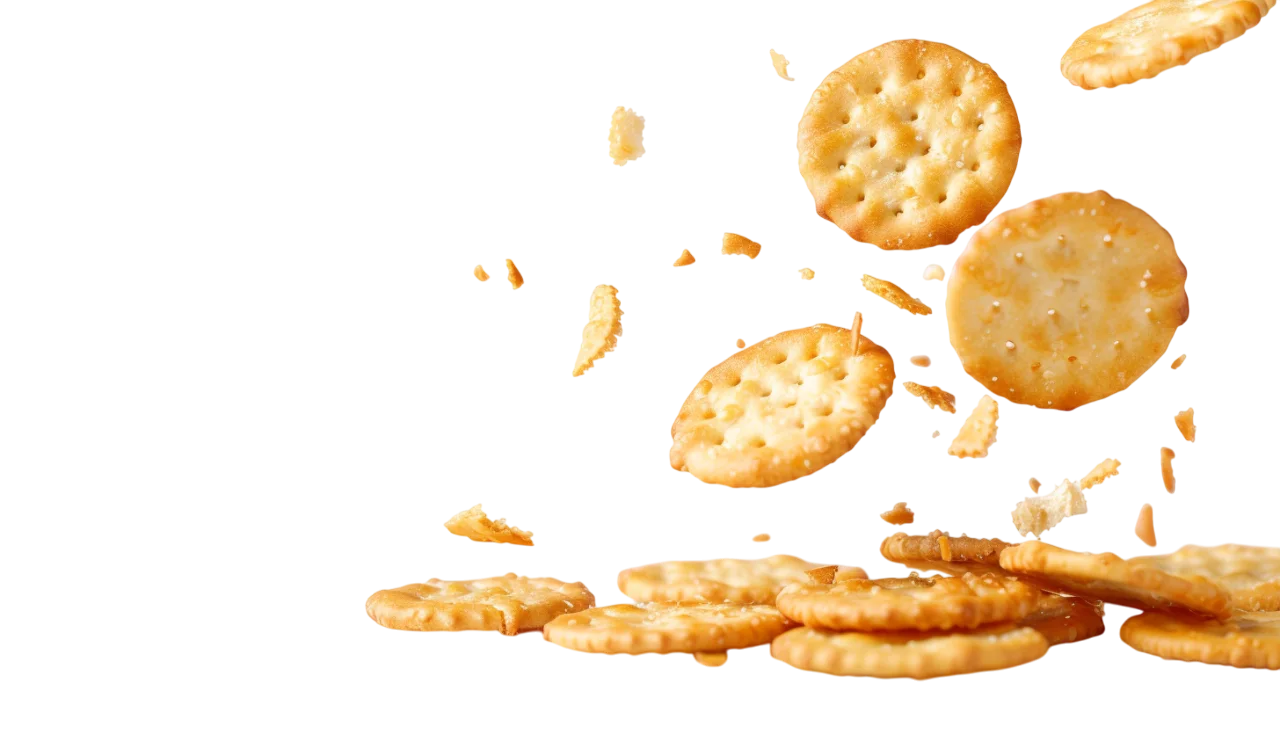 Floating Golden Saltine Crackers Free PNG