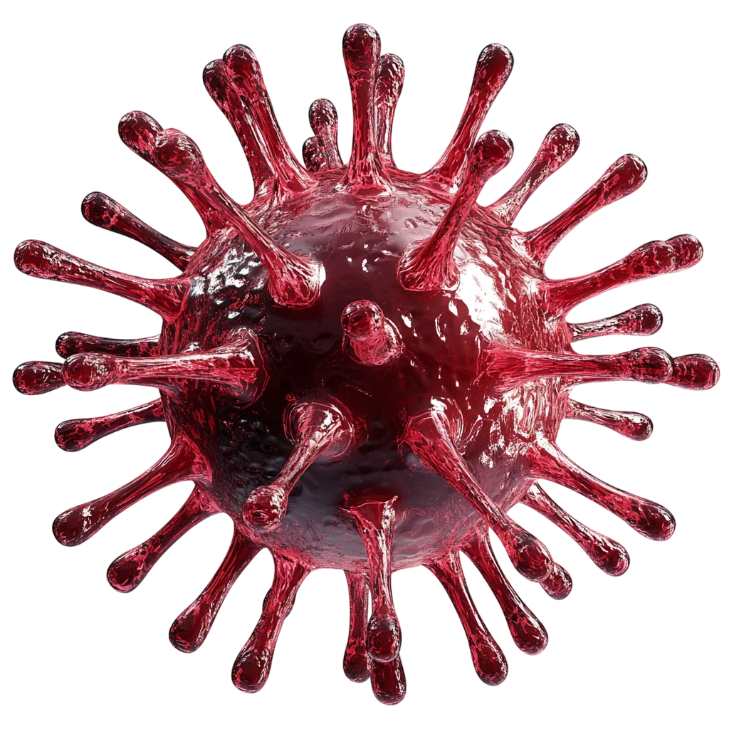 Glossy Red Spiky Virus Particle Free PNG
