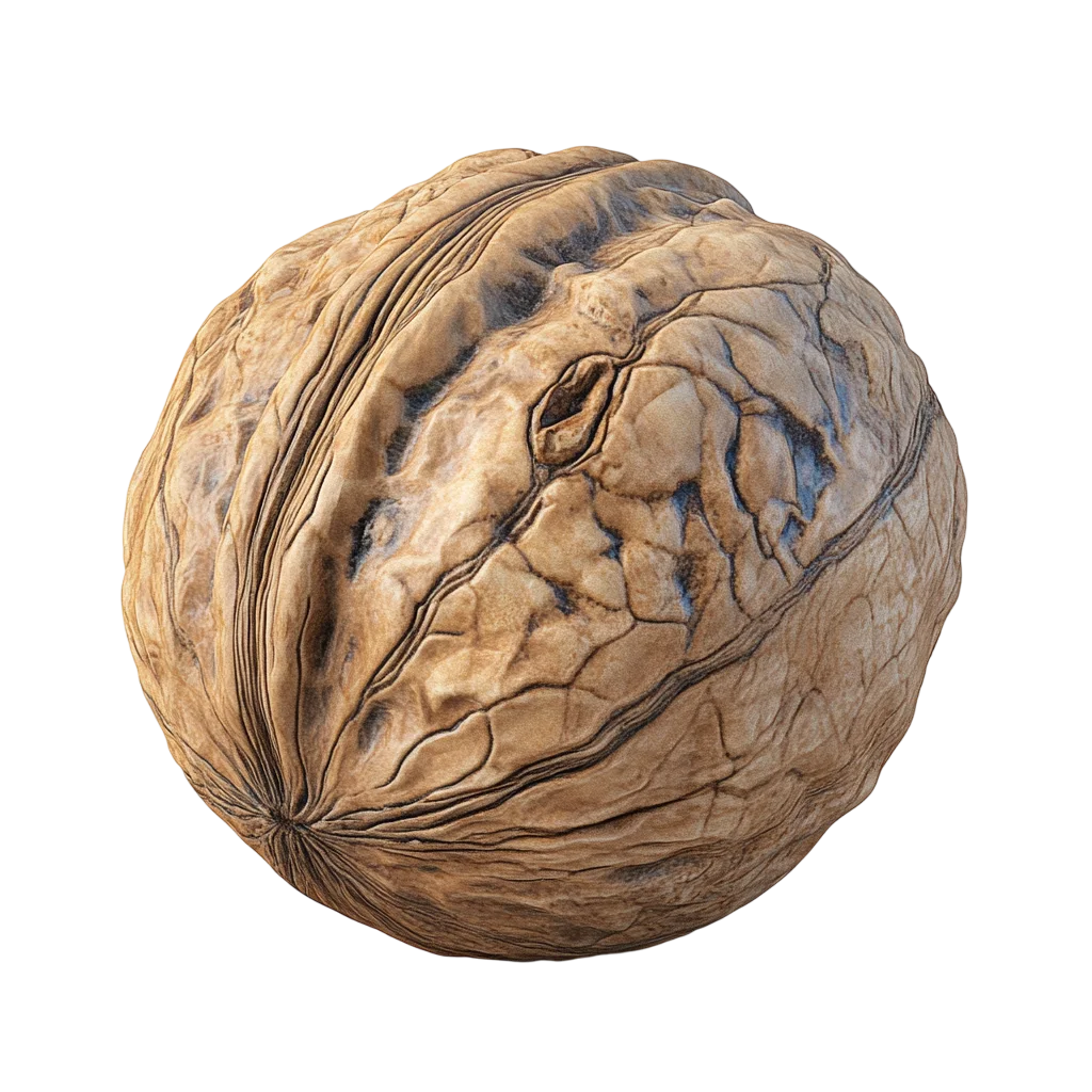 Whole Brown Walnut in Shell – Free PNG