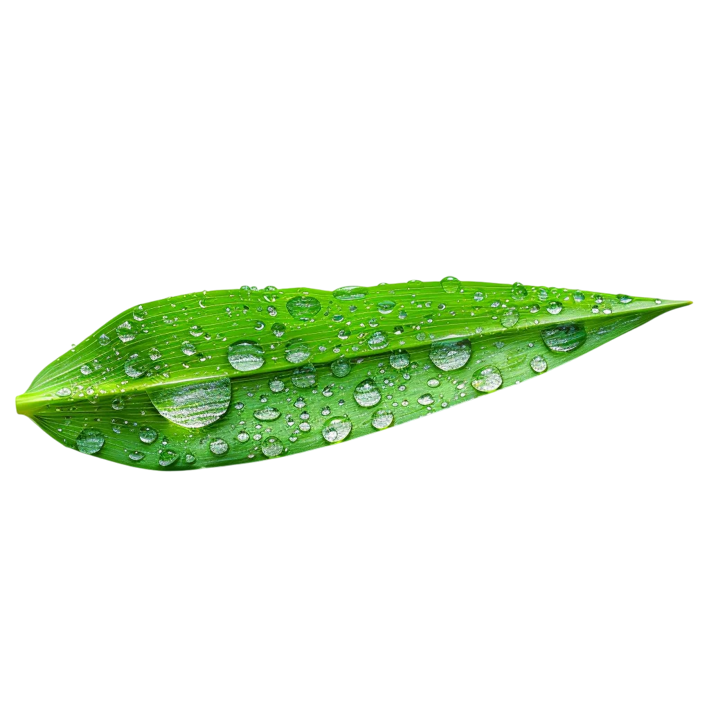 Dew-Covered Green Leaf Free PNG