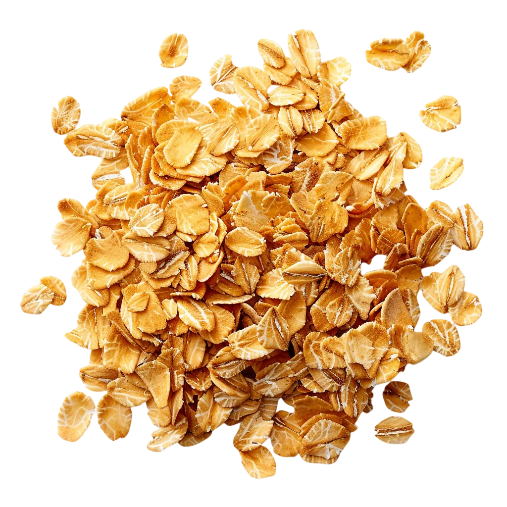 Golden Rolled Oat Flakes Pile Free PNG