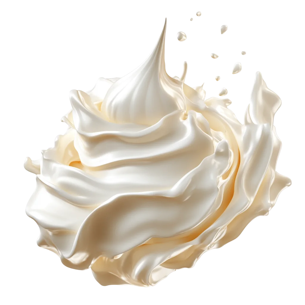 Glossy Ivory Whipped Cream Swirl Free PNG