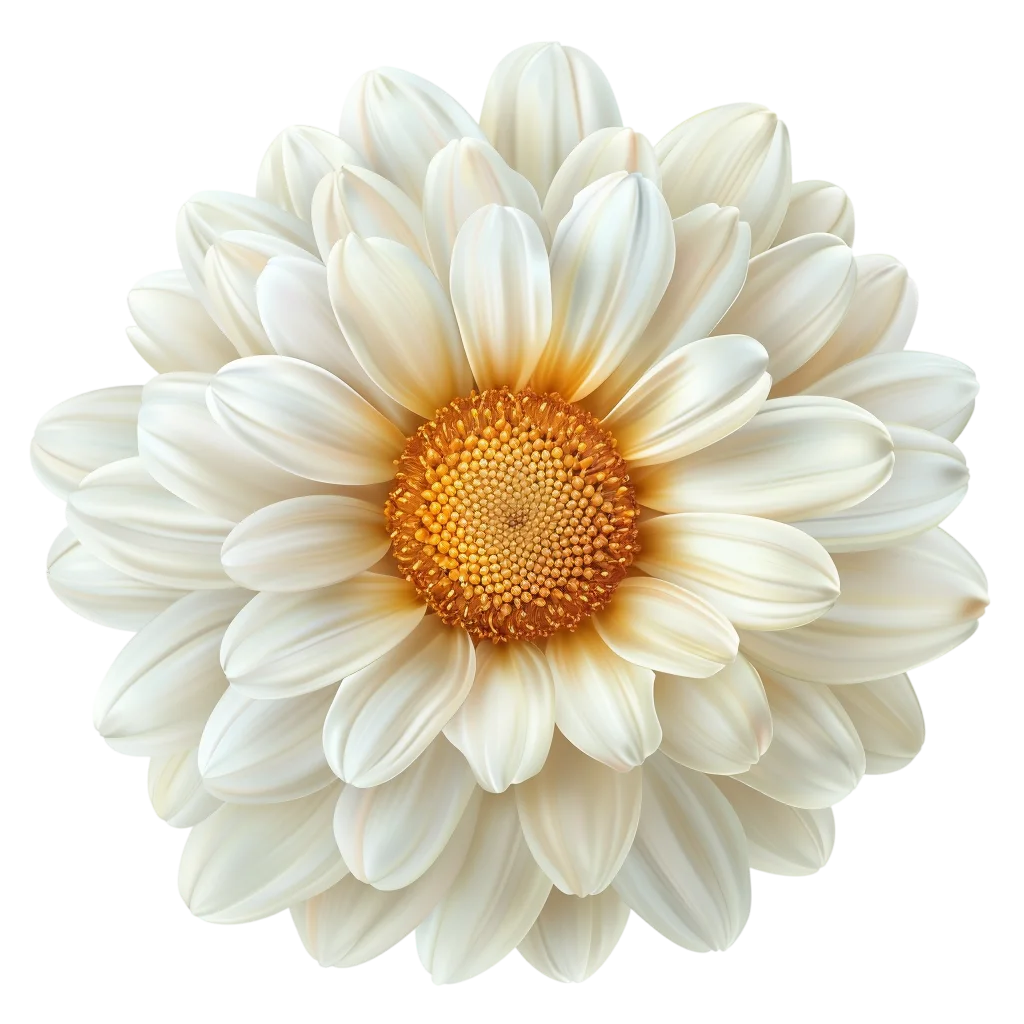 Layered Ivory Flower with Golden Center – Free PNG