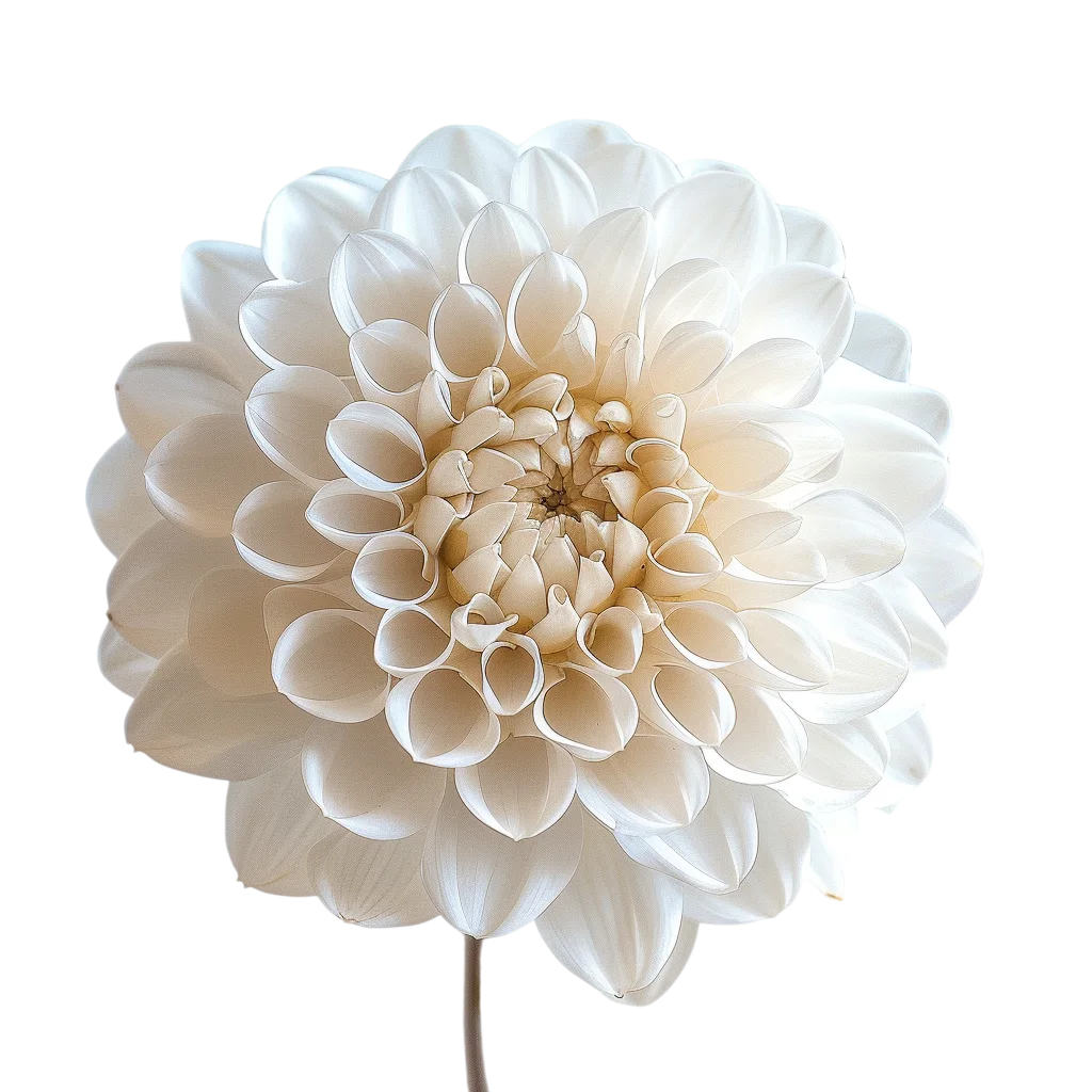 Layered White Dahlia Bloom - Free PNG