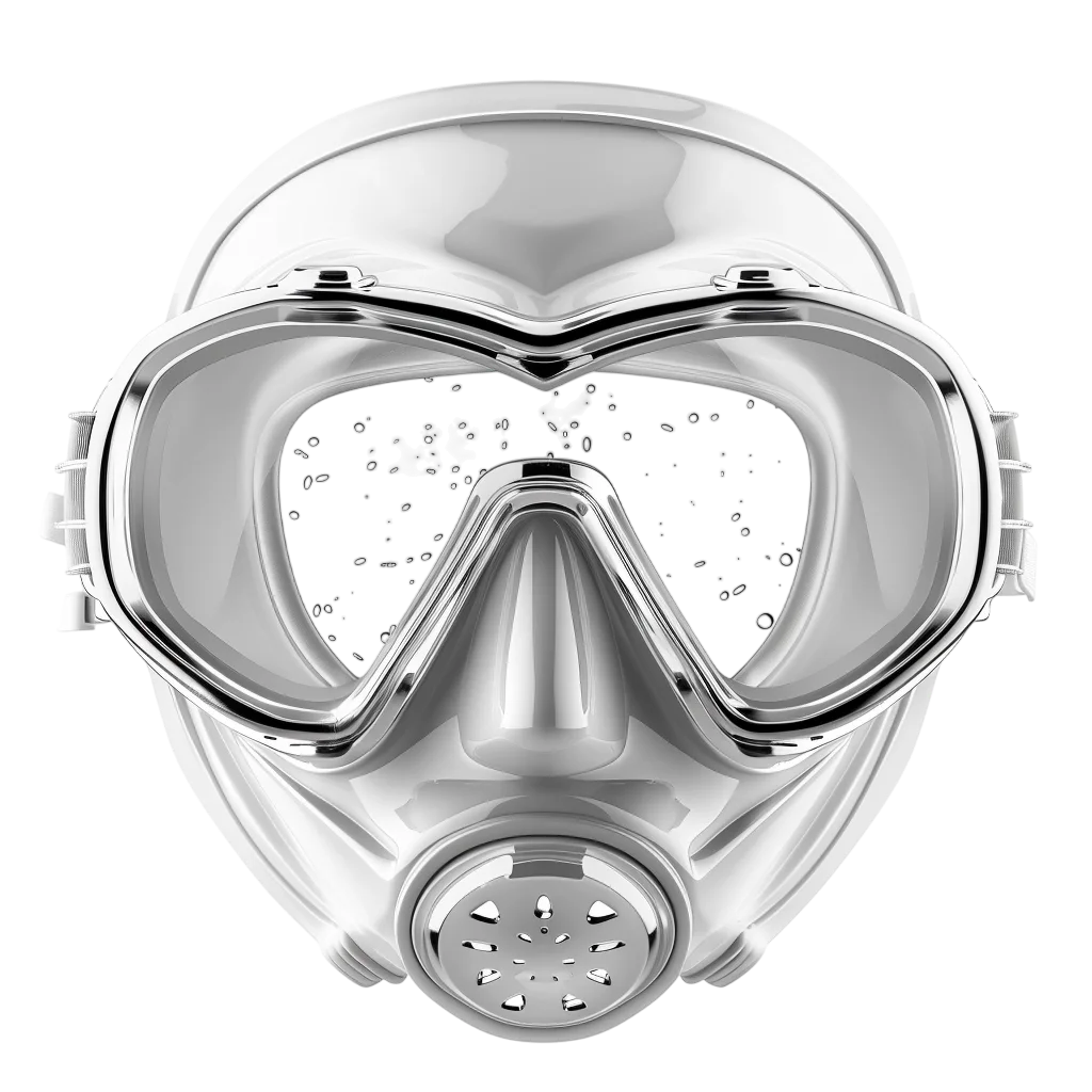 Silver Full-Face Snorkeling Mask Free PNG