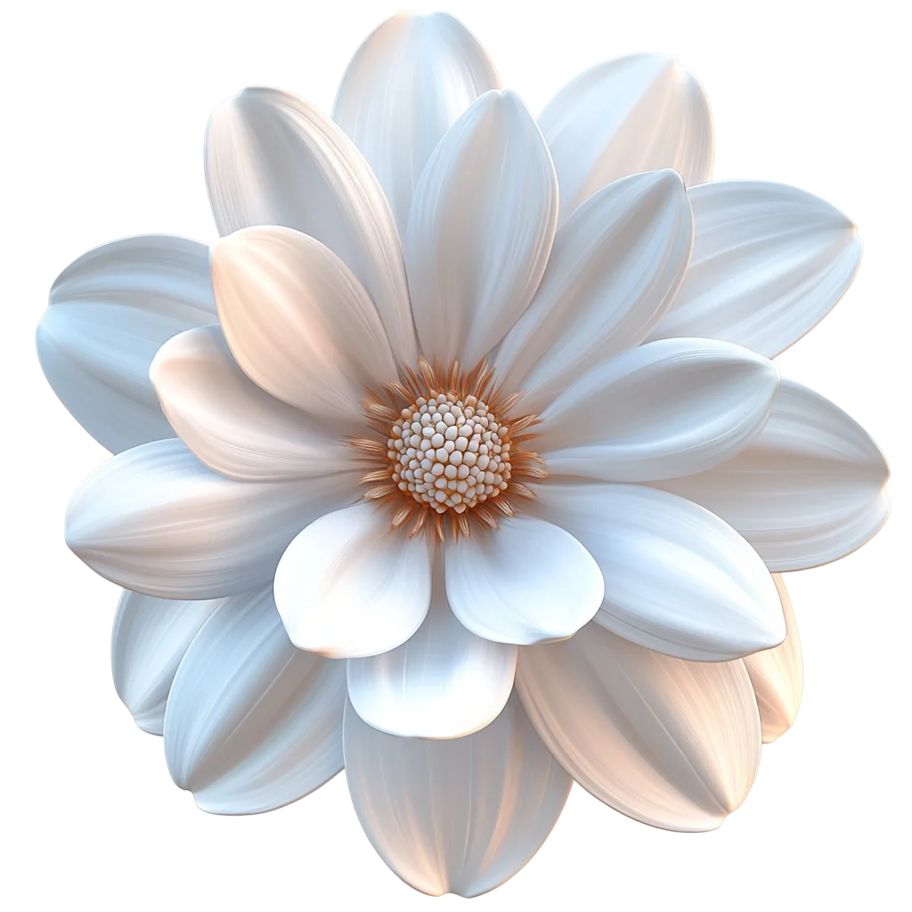 Soft White and Blue Layered Flower Free PNG