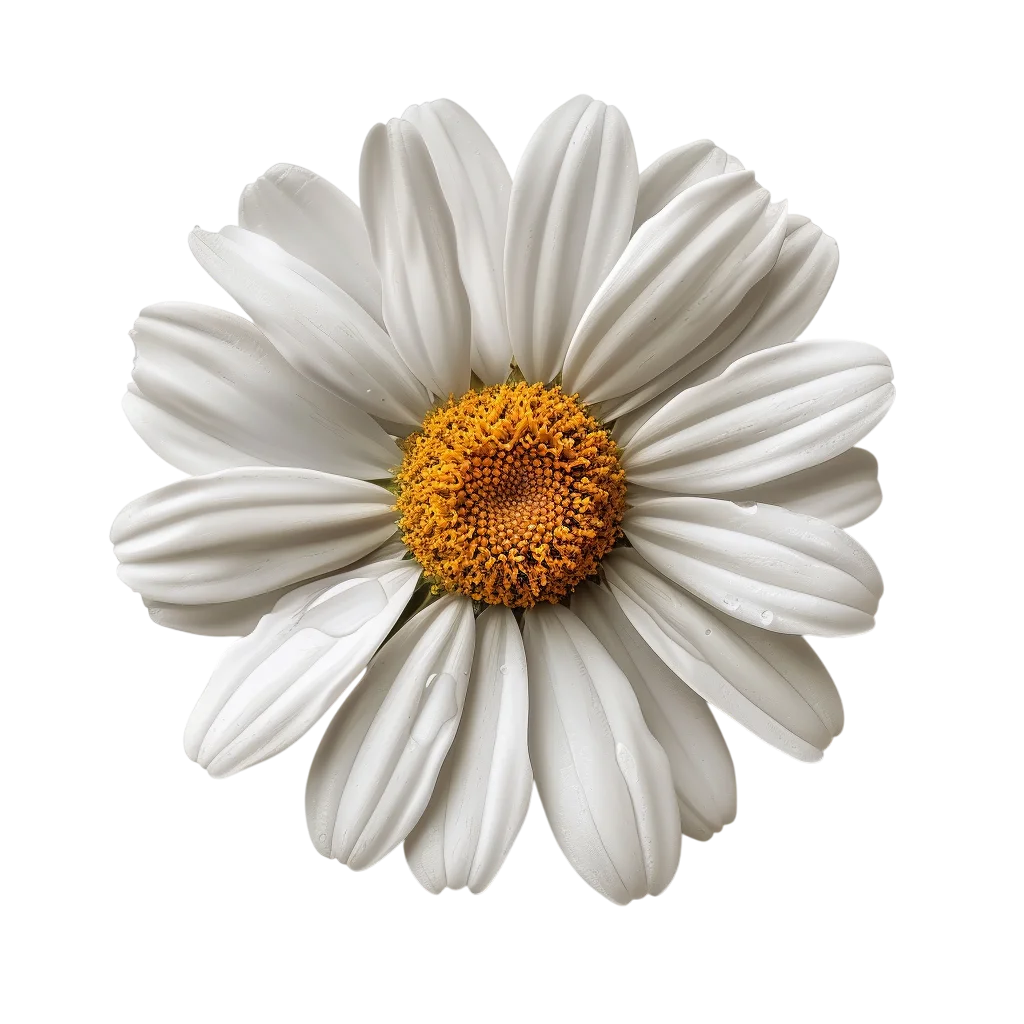 White Daisy with Golden Center Free PNG