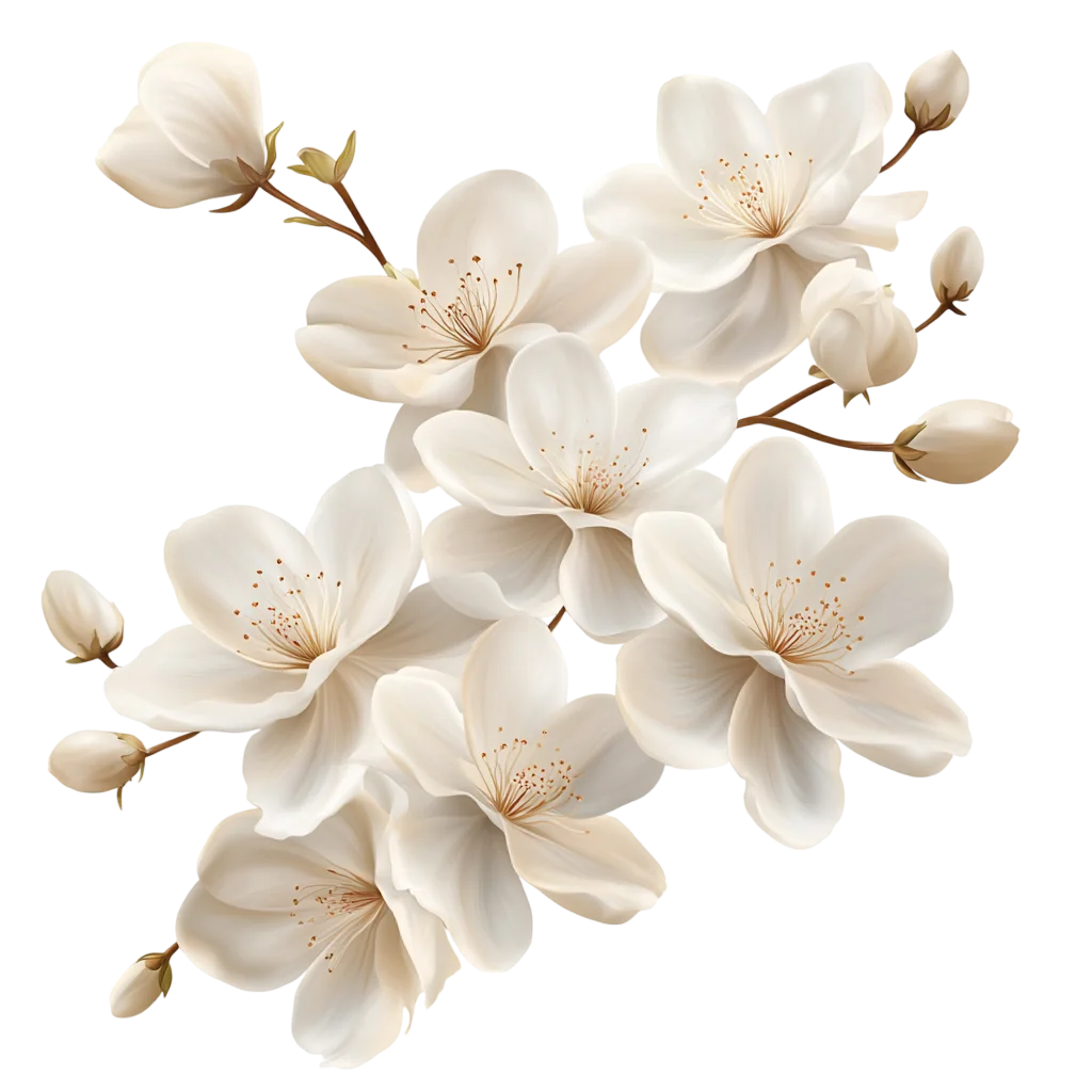 White Cherry Blossom Branch Free PNG
