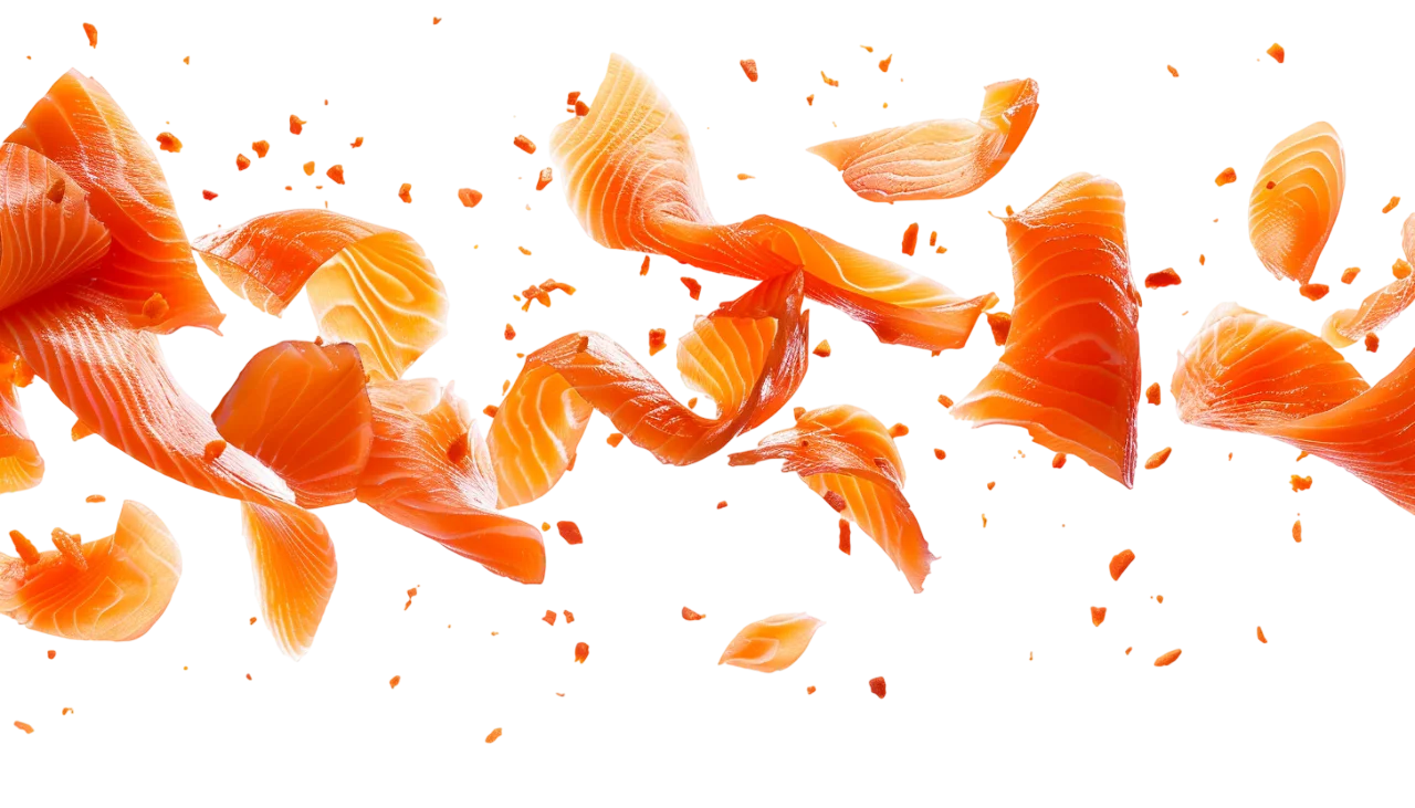 Swirling Orange Salmon Slices Free PNG