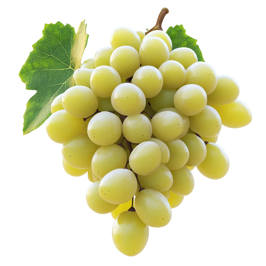 Pale Green Grapes with Leaf Free PNG