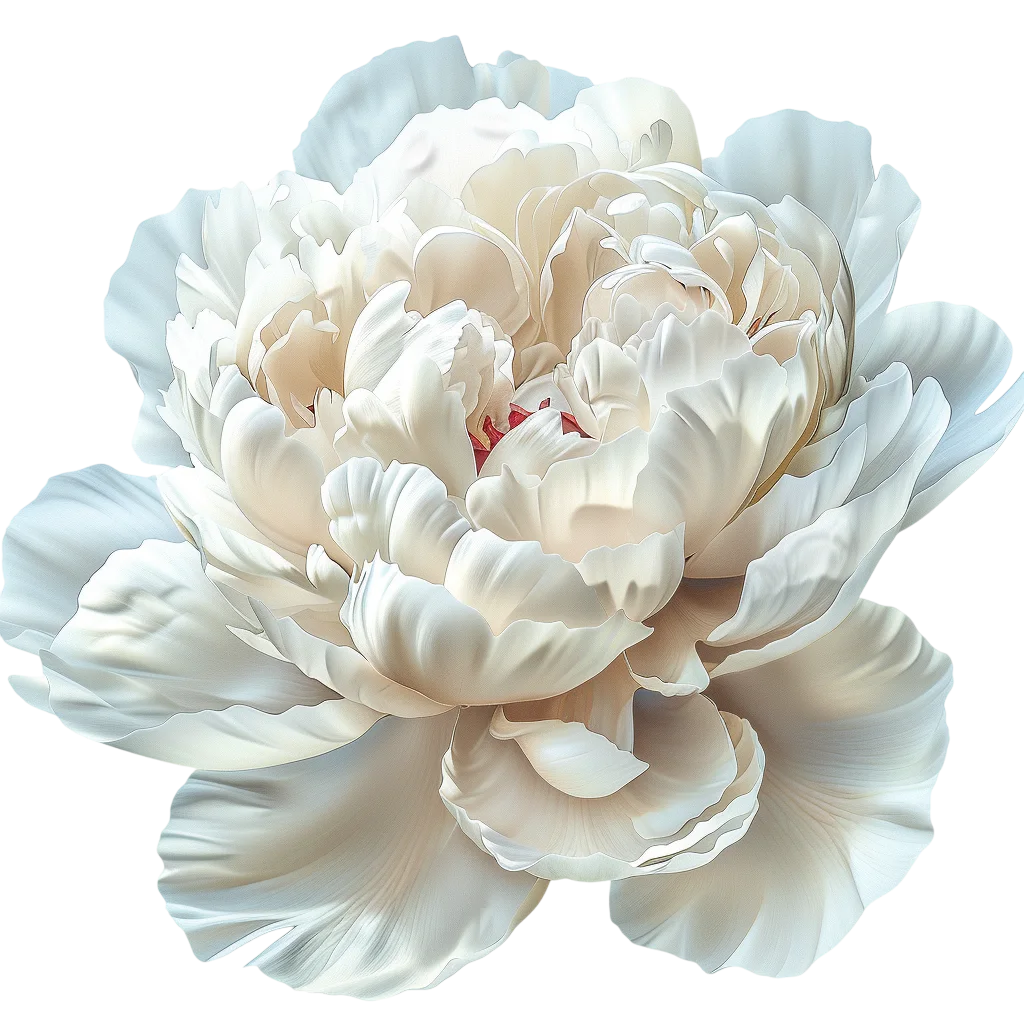 Ivory Peony with Layered Petals – Free PNG