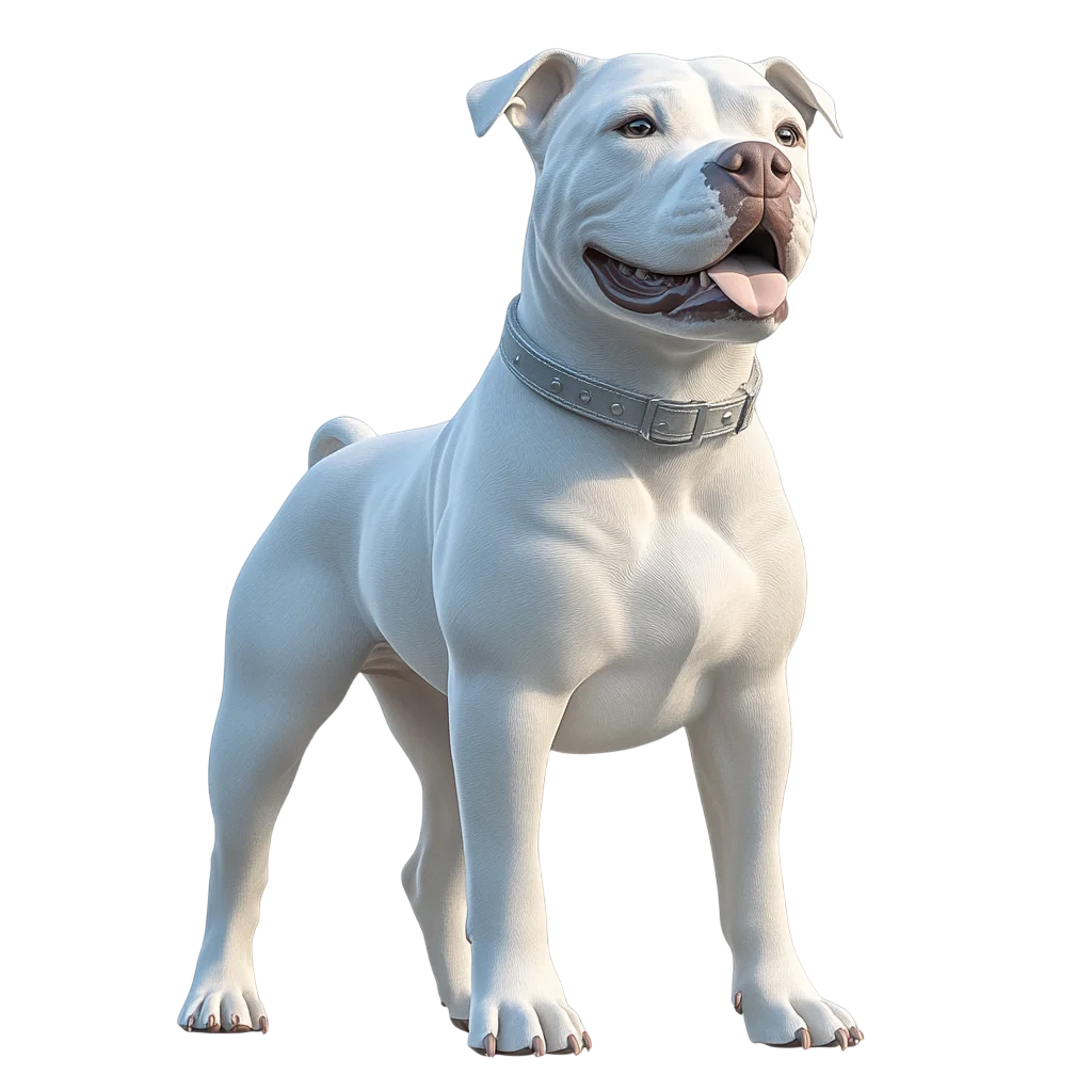 Smiling White Dog with Collar Free PNG