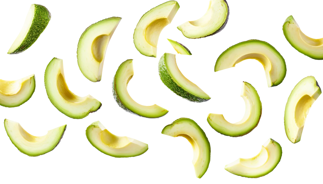 Scattered Avocado Slices Free PNG