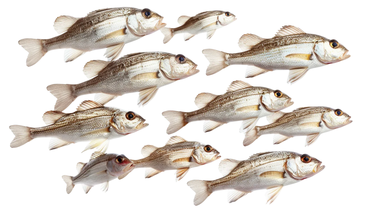 Collection of Silver-Brown Fish Cutouts Free PNG