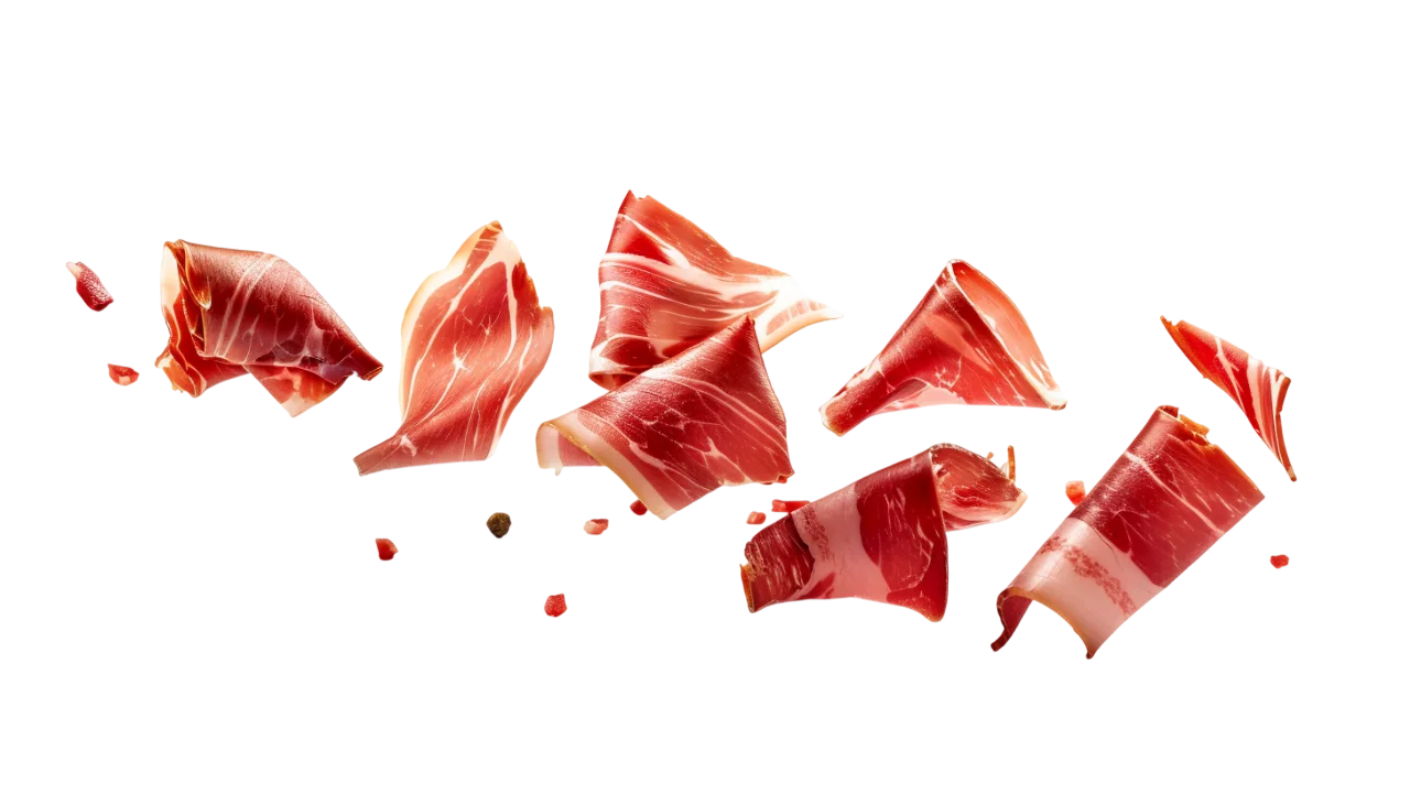 Floating Prosciutto Slices Free PNG