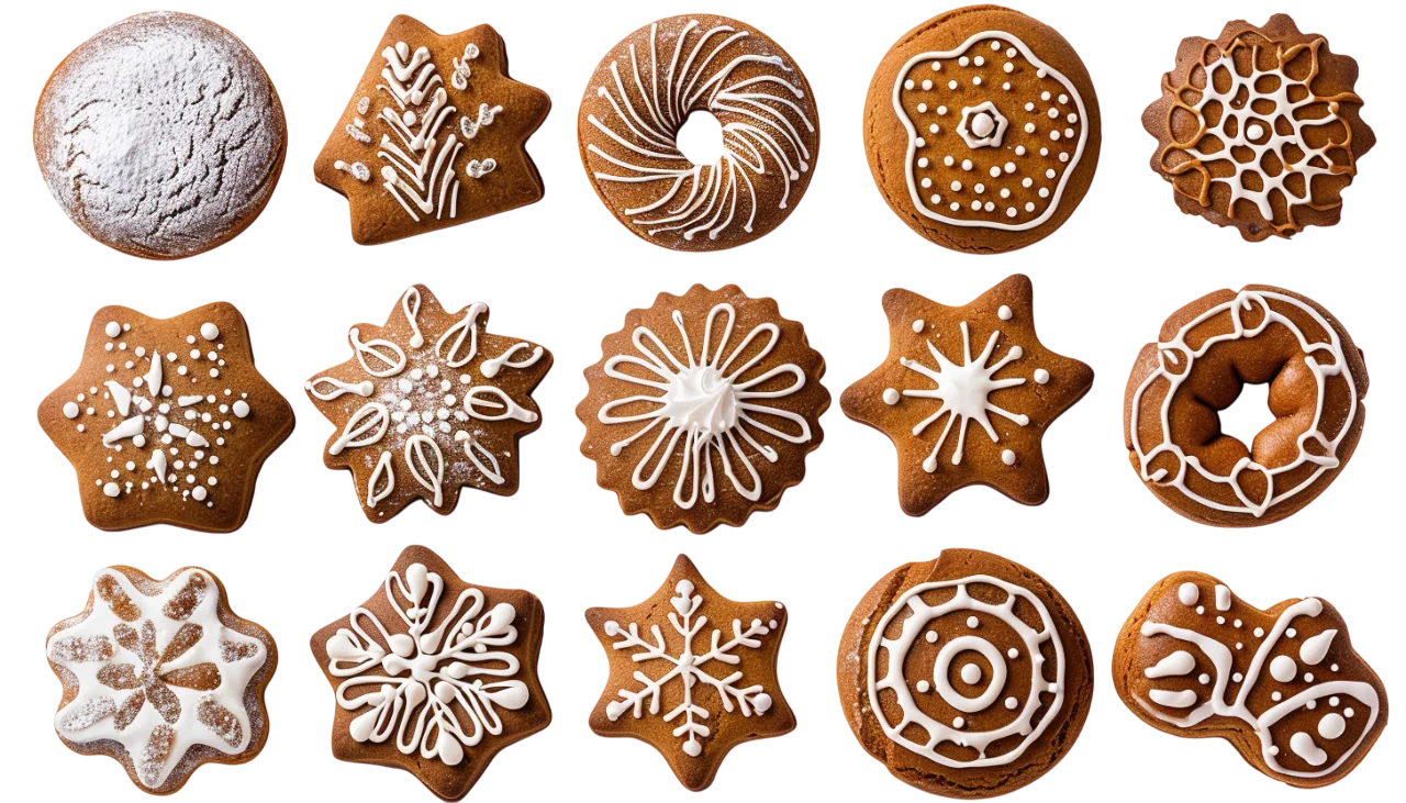 Decorated Gingerbread Cookies Collection Free PNG