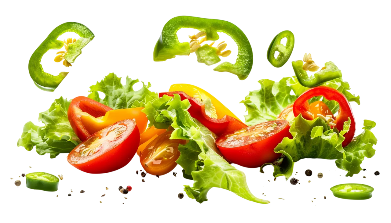 Floating Salad Ingredients with Free PNG