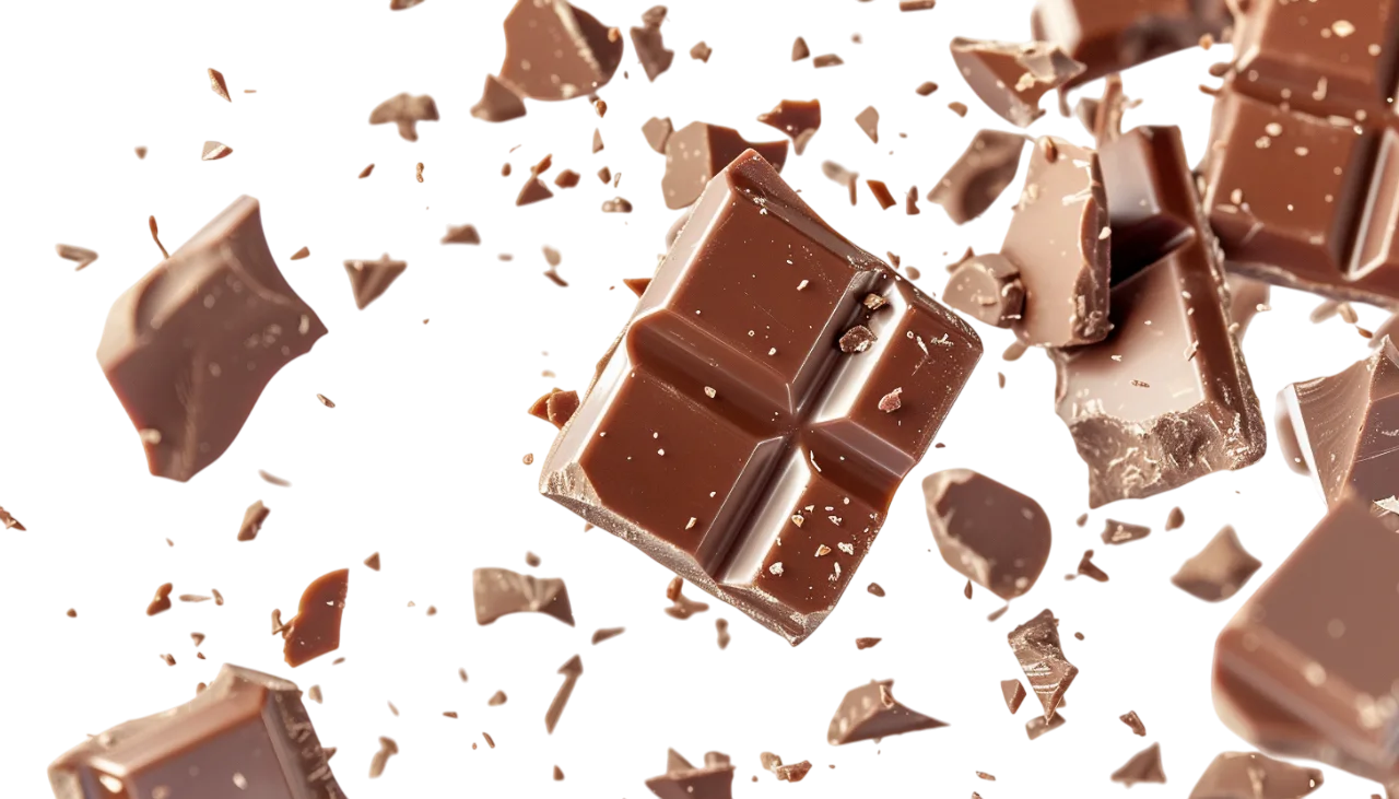 Floating Milk Chocolate Squares and Shards | Free PNG