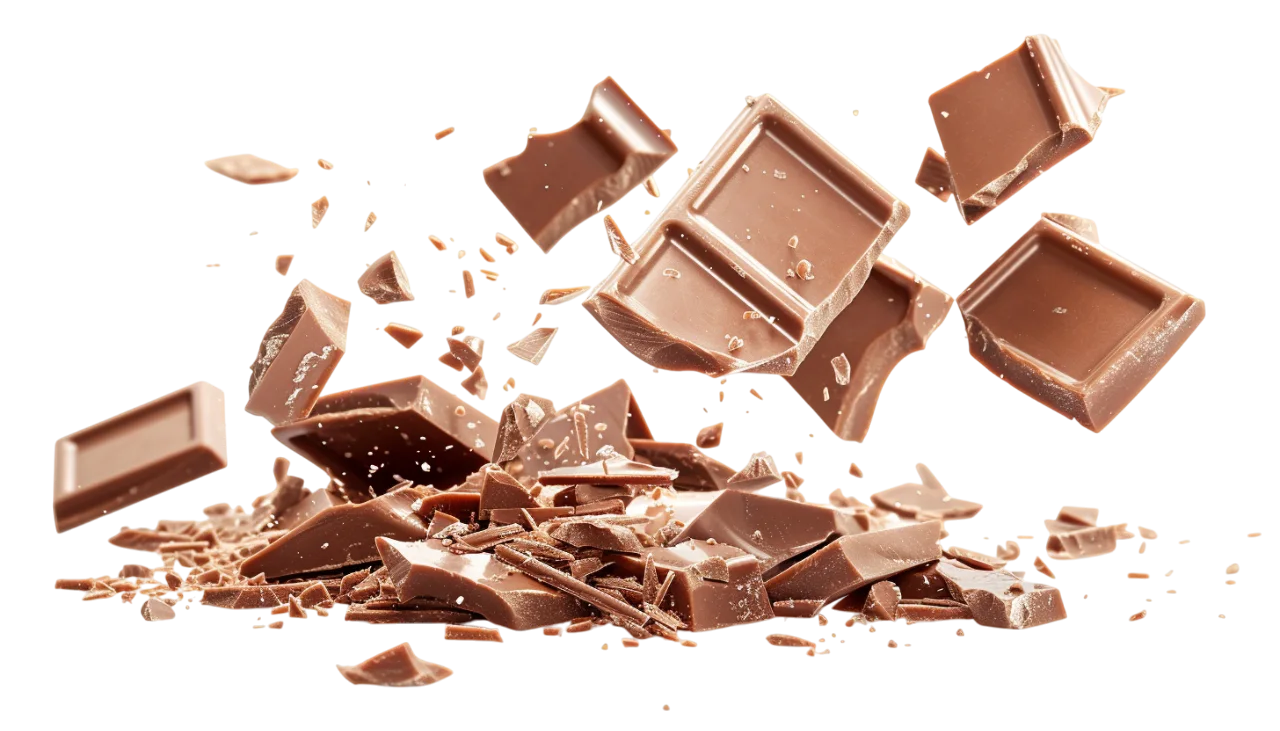 Scattered Milk Chocolate Pieces and Shavings Free PNG