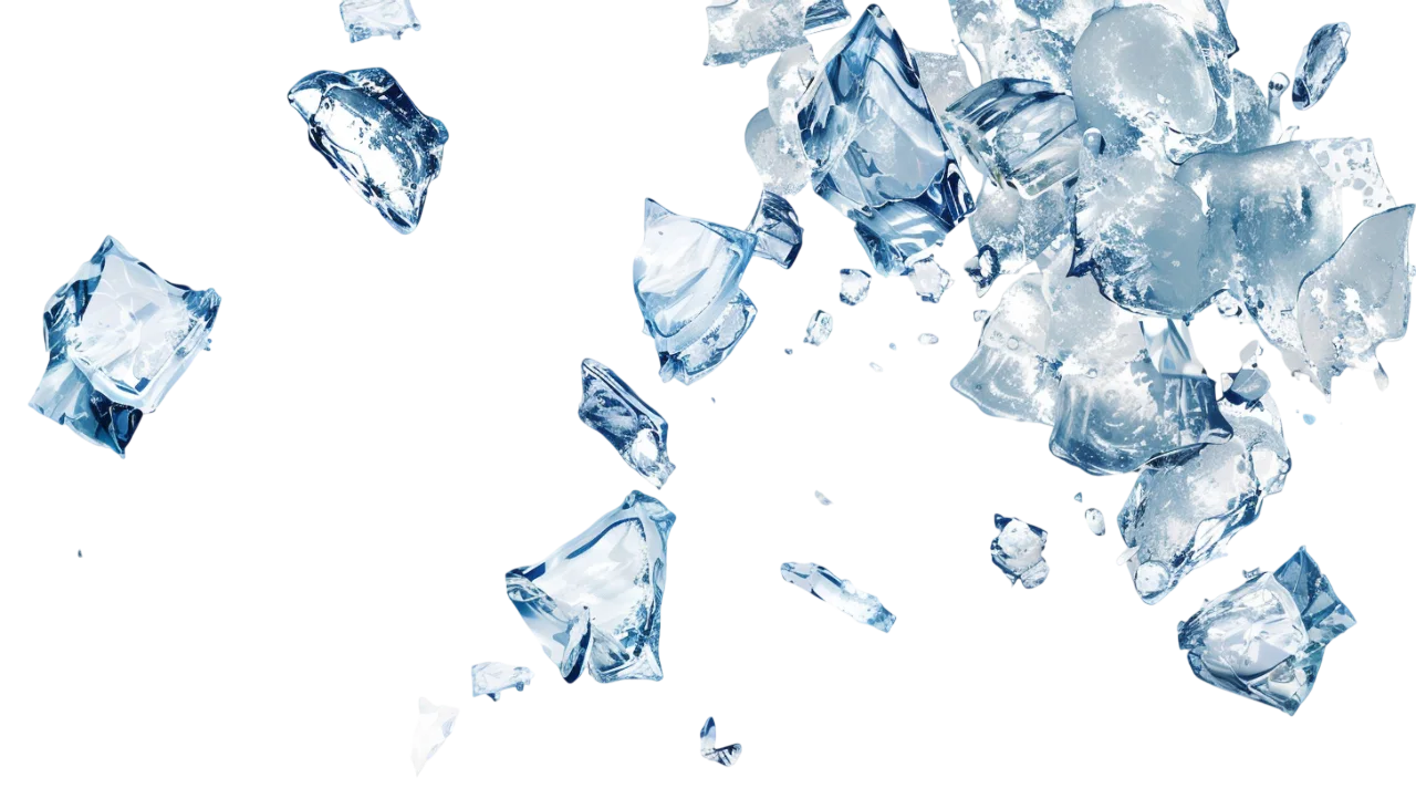 Scattered Blue Ice Cubes and Shards – Free PNG