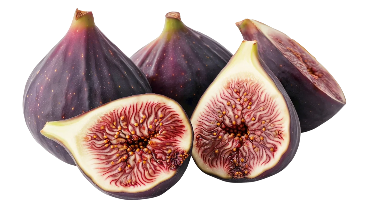 Ripe Purple Figs, Whole and Halved – Free PNG