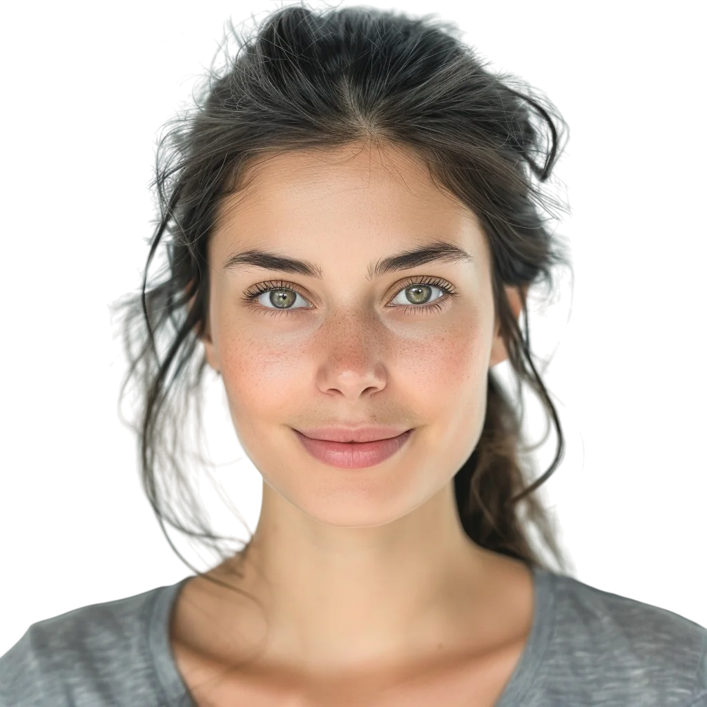 Smiling Freckled Woman Portrait Free PNG