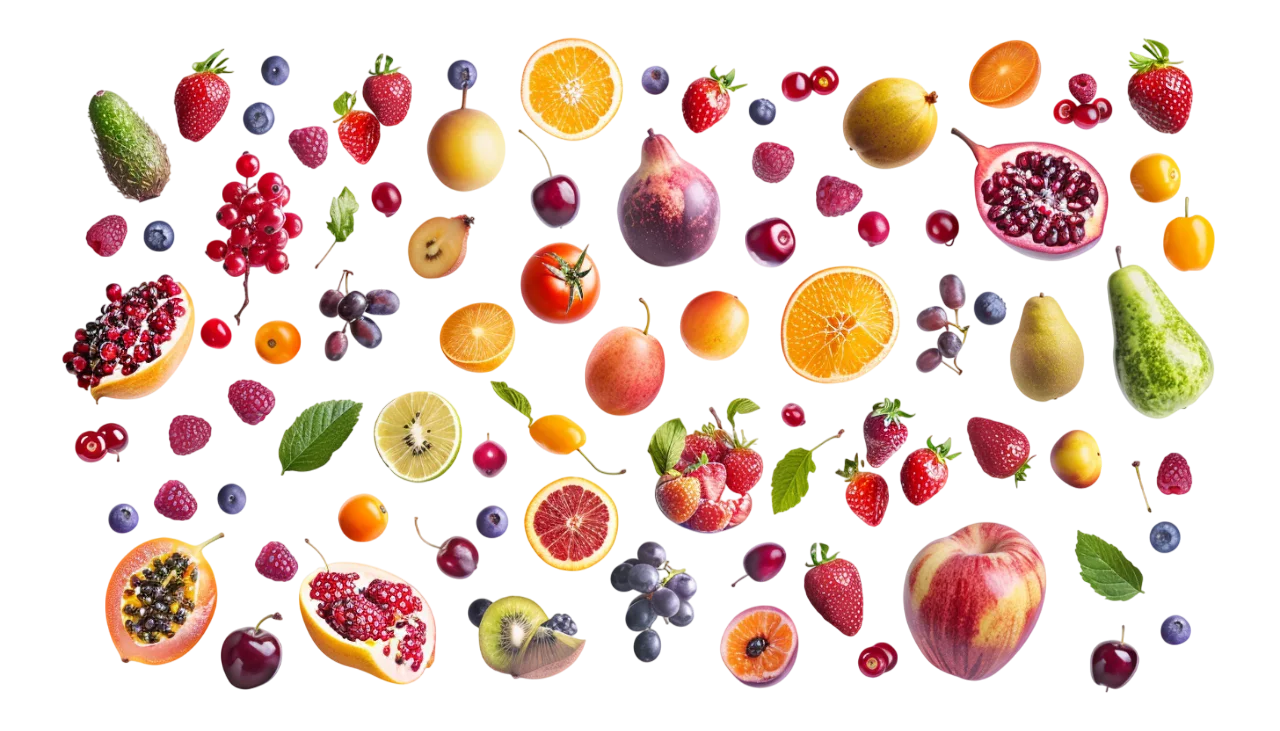 Colorful Assorted Fruits and Berries Free PNG