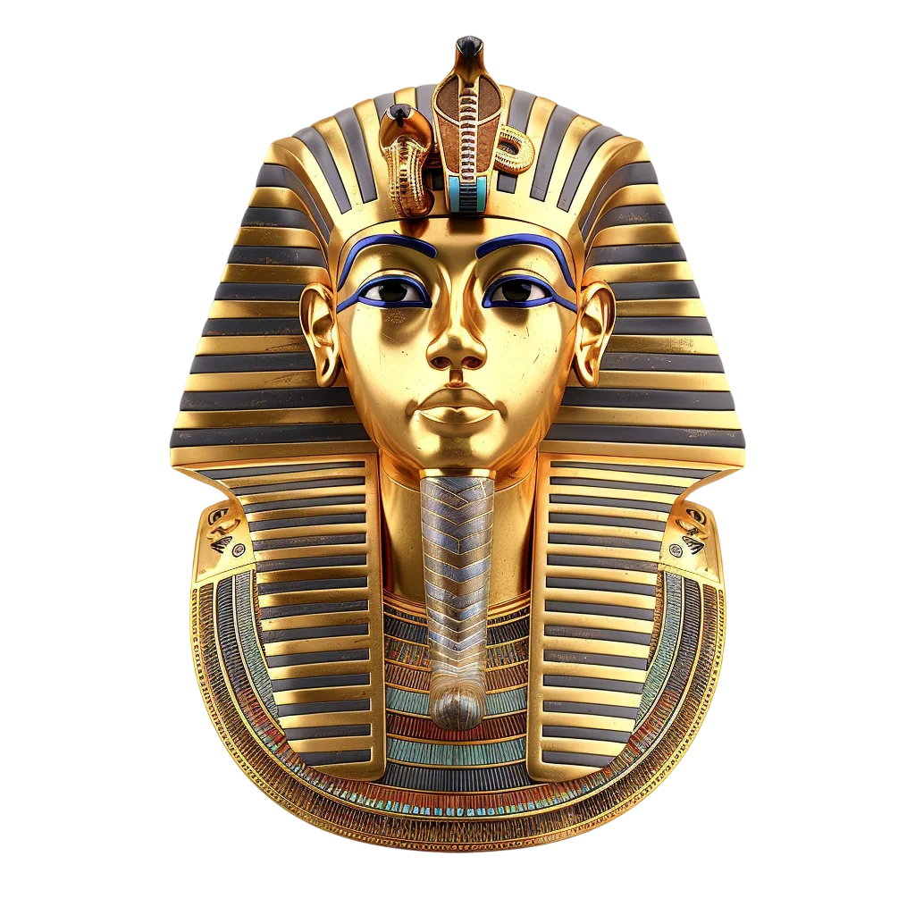 Golden Egyptian Pharaoh Funerary Mask Free PNG