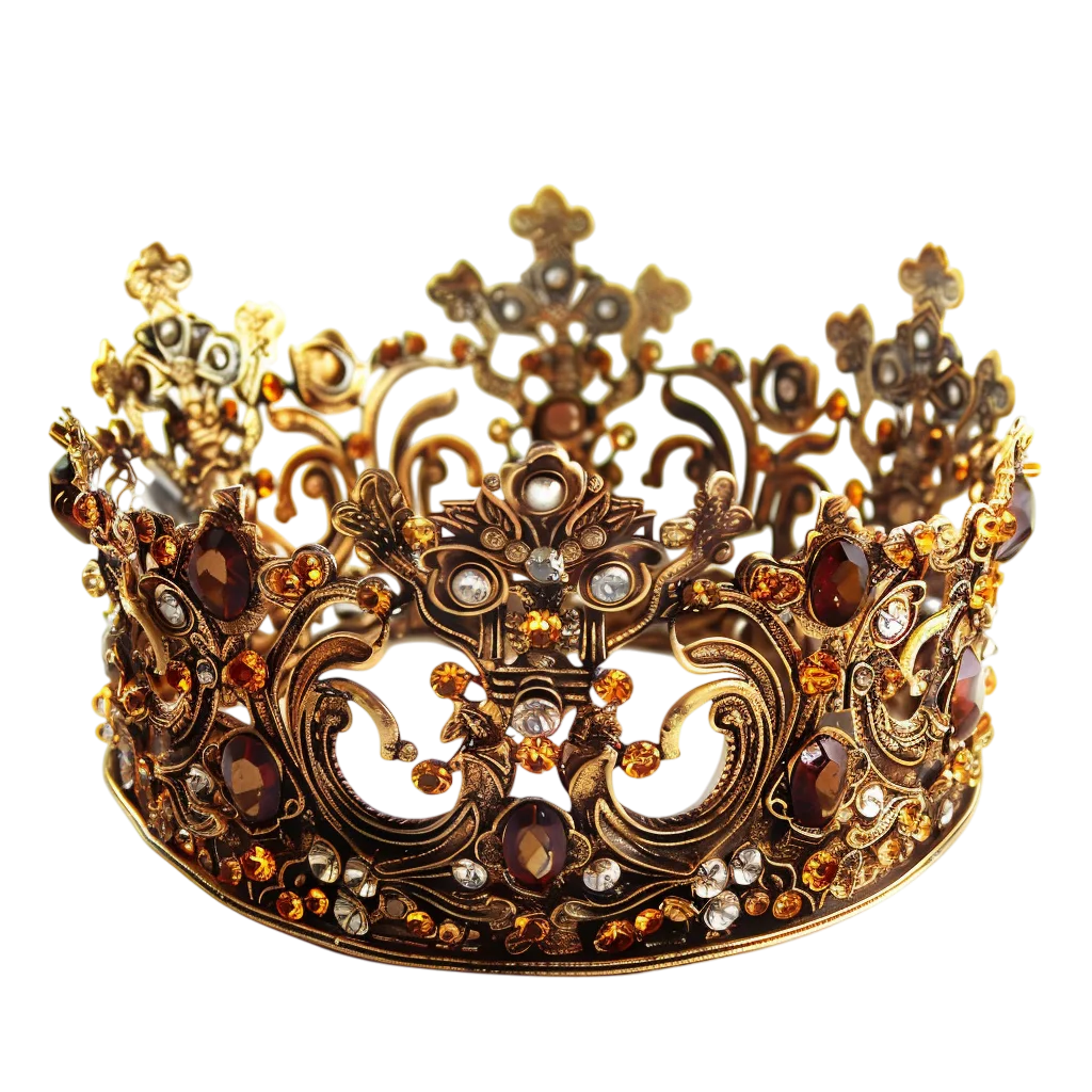 Ornate Jeweled Gold Crown Free PNG
