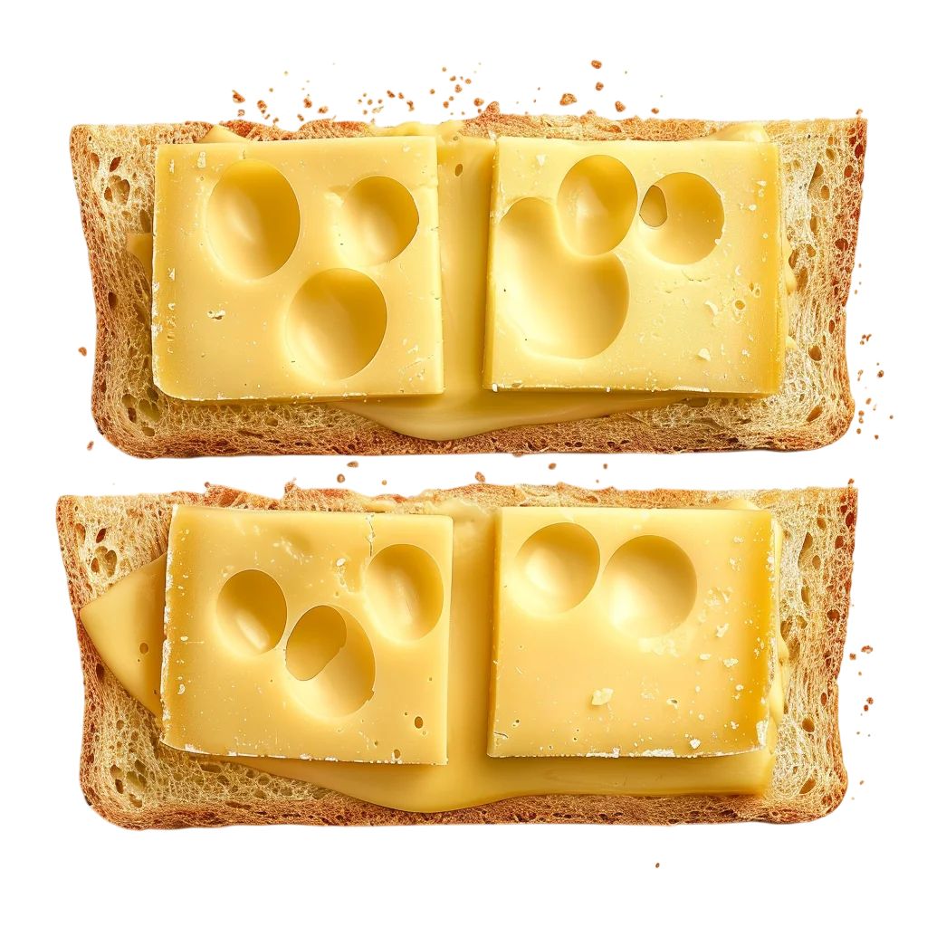 Swiss Cheese Toast on Bread Free PNG
