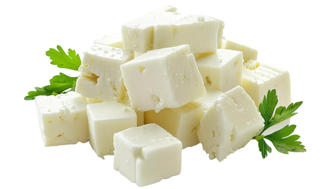 White Cheese Cubes with Parsley - Free PNG