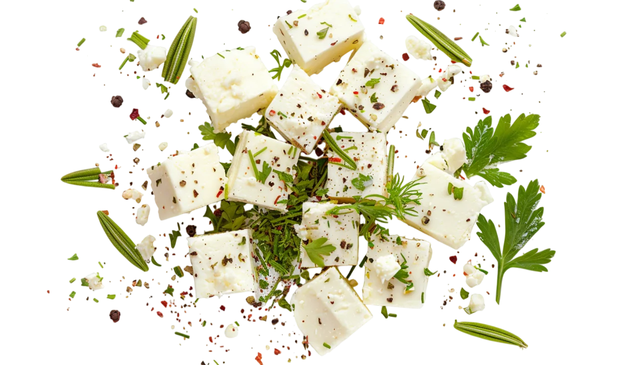 Herbed White Cheese Cubes Free PNG