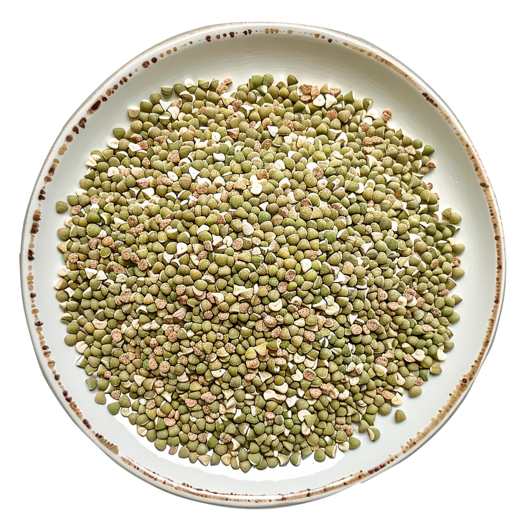 Green Lentils on a Ceramic Plate Free PNG
