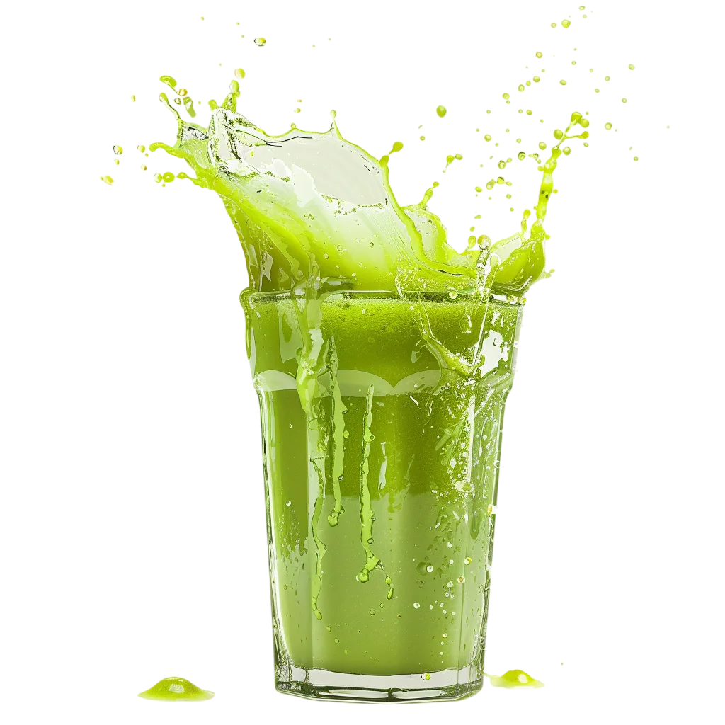 Free PNG of a Green Drink Splash in a Clear Glass