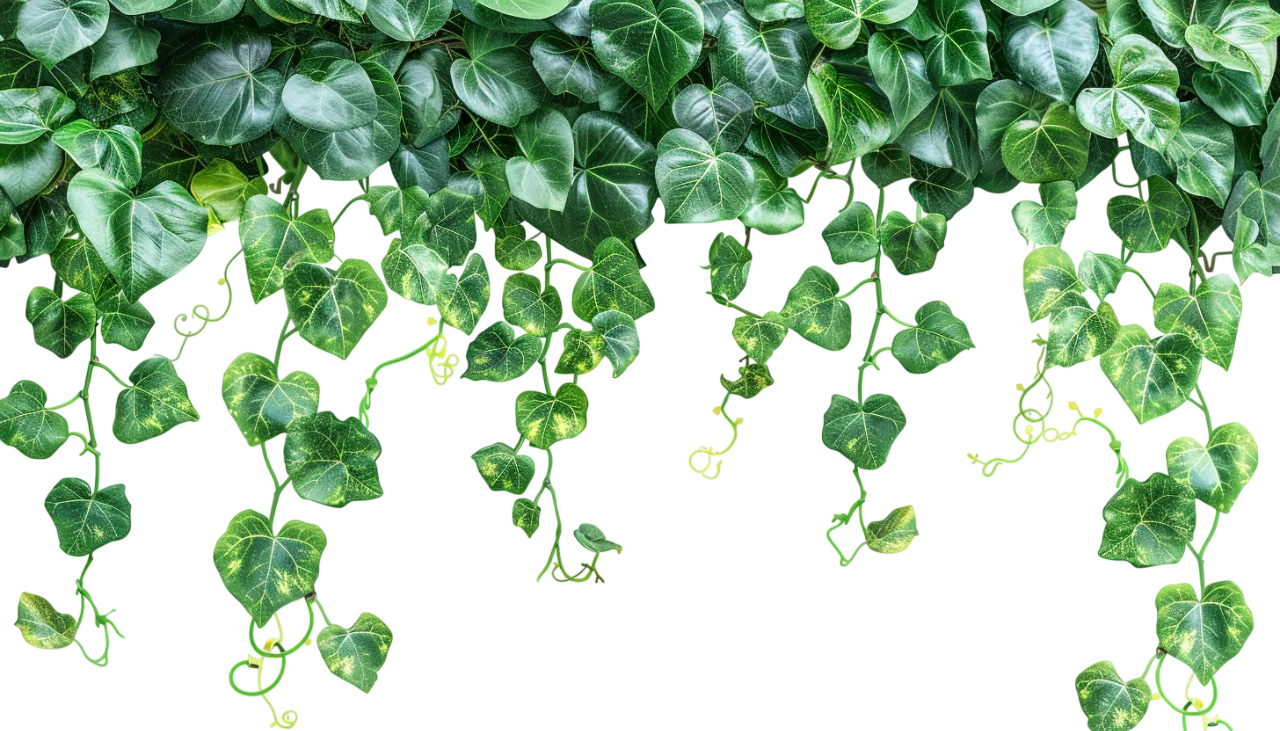Hanging Green Ivy Leaf Border Free PNG