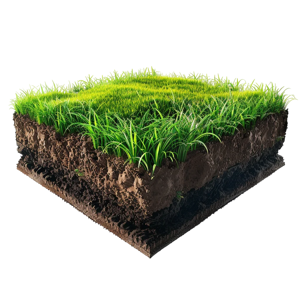 Grass-Covered Soil Cross Section Free PNG