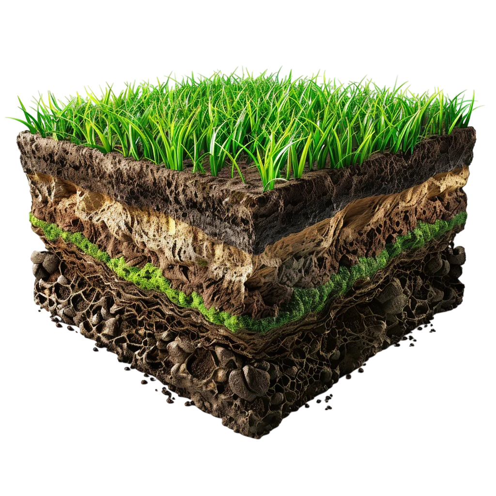Grass and Layered Soil Cutaway Free PNG