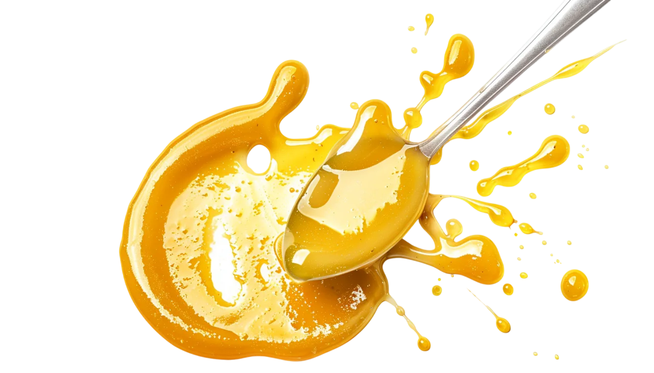 Golden Honey Splash with Spoon Free PNG