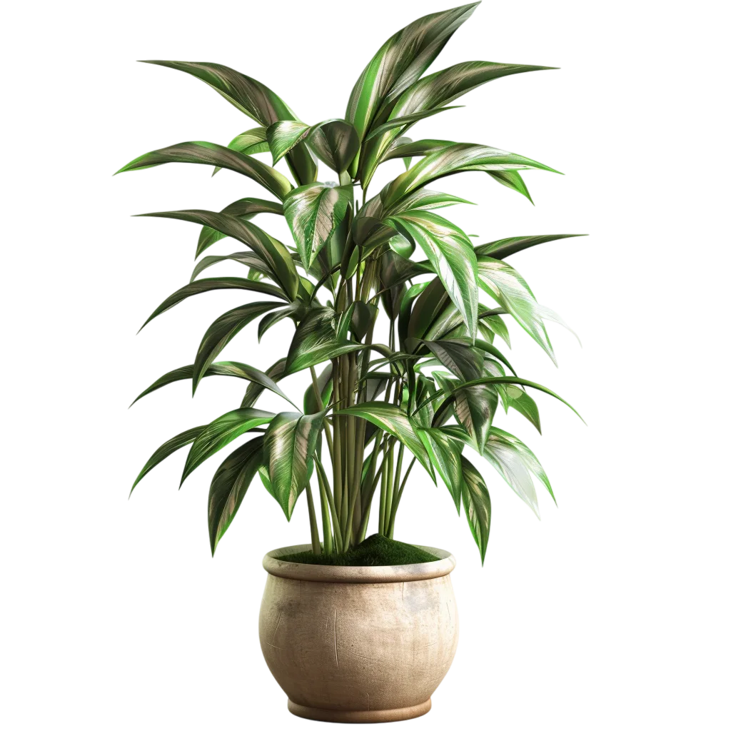 Lush Potted Green Plant on Transparent Background Free PNG