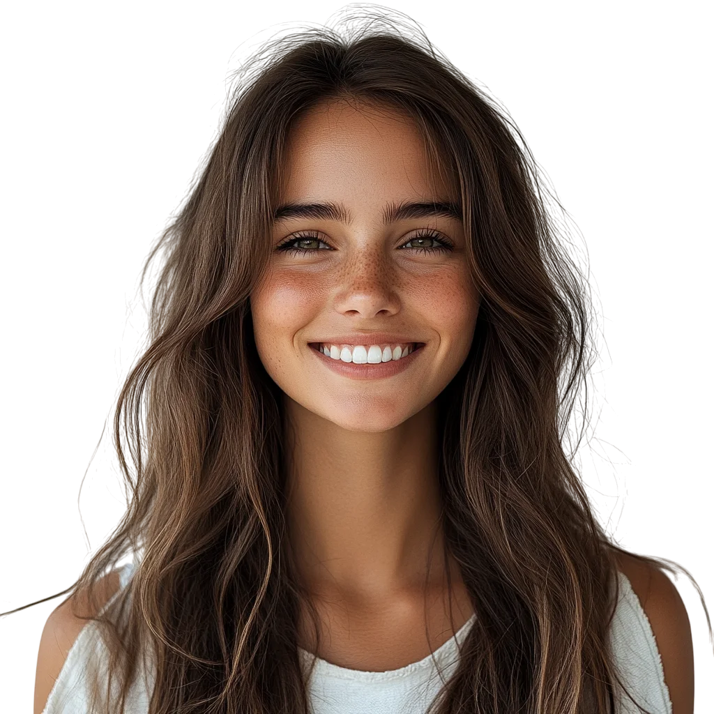 Smiling Freckled Woman Portrait Free PNG