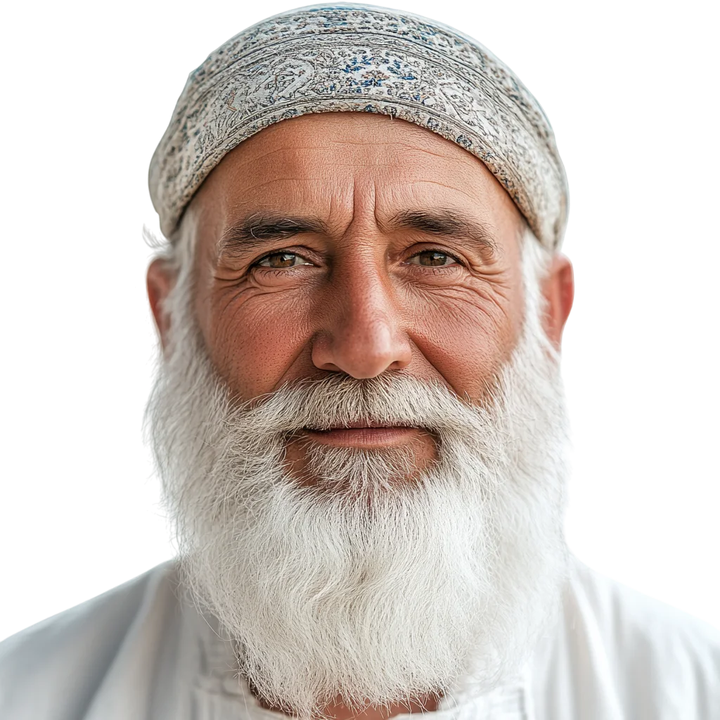 Free PNG Portrait of an Older Man with a White Beard